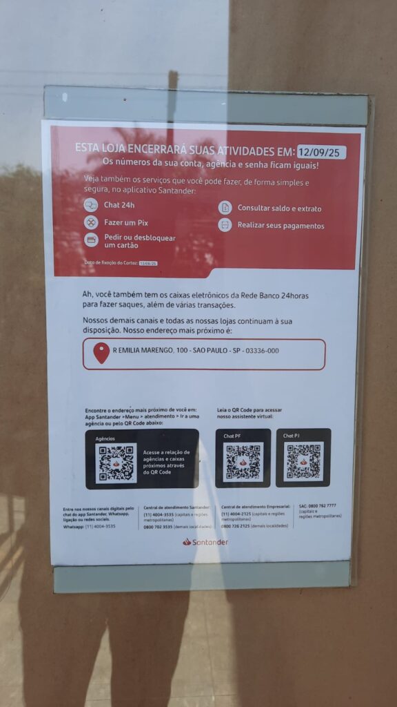 fechamento Agencia Santander